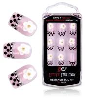 Накладные ногти, типсы для ногтей из акрила Erotic Fantasy Nail Tips Black Dots&Crystal розовые