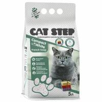 Наполнитель для кошек Cat Step Compact White French Soap, комкующийся, минеральный 5 л