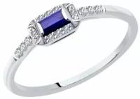 Кольцо Diamant online, белое золото, 585 проба, бриллиант, сапфир