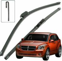 Дворники Dodge Caliber (1) / Додж Калибер 2006 / 2007 / 2008 / 2009 Щетки стеклоочистителя бескаркасные автомобильные LYNXauto к-т 2шт, 600мм-400мм