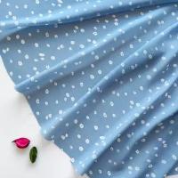 Ткань плательно-блузочная креп-шифон для шитья блузки, юбки, платья, цвет голубой в мелкий цветочек, 1,5 м х 150 см