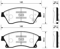 SANGSIN Колодки тормозные CHEVROLET CRUZE SP1362