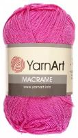 Пряжа YarnArt Macrame ЯрнАрт Макраме Шнур для плетения макраме, 140 яркий розовый, 90 г 130 м, полиэстер, 1 шт