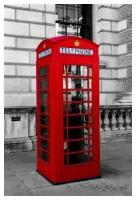 Плакат, постер на бумаге london telephone box/Лондонская телефонная будка. Размер 21 х 30 см