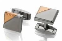 Запонки мужские Colibri OF LONDON Equinox Stainless Steel satin faceted Rose Gold, CB D-20020CL