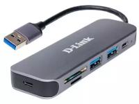 Разветвитель USB 3.0 D-link DUB-1325 2 порта, серый