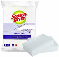 Губка Scotch-Brite Magic Pad (6854) меламиновая для удаления пятен, 2 шт-1уп