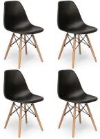 Стул для кухни Eames DSW Style, 4 шт, черный