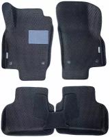 Автомобильные коврики ЕВА / EVA с бортами 3д / 3D для Ford Focus 3 2011-2019 / Форд Фокус 3 черный(сота)-черный / резин подпятник + 2 лого