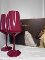Набор бокалов для вина, 2 штуки, цвет красный, подарочная упаковка, Чехия, Crystalex Bohemia Crystal