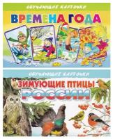 Обучающие карточки: Времена года, Зимующие птицы России (2 комплекта)