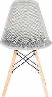 Стул для кухни гостиной столовой ажурный EAMES DSW, пластик, светло- серый, 1 шт