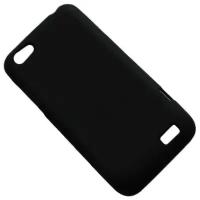 Чехол для HTC One V силиконовый матовый <черный>