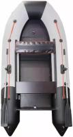 Лодка надувная ПВХ под мотор нептун КМ 300Д PRO (коврик-книжка, накладка на сиденье) цвет бело-черный