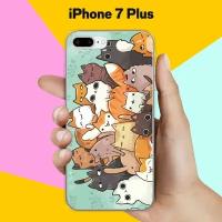 Силиконовый чехол на Apple iPhone 7 Plus Много котов / для Эпл Айфон 7 Плюс