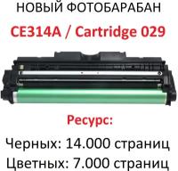 Фотобарабан для HP M175a M175nw M176n M177fw M275nw CP1012 CP1020 CP1025 CP1025nw CE314A Canon F159700 LBP7010C LBP7018C Cartridge 029 - Uniton