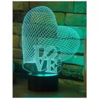 3D-лампа Art-lamps Сердце LOVE