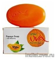 Травяное мыло Папайя Васу / Papaya soap, Vasu, 125 гр