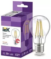 Лампа светодиодная LED IEK Шар, серия 360°, E27, A60, 11 Вт, 3000 K, теплый свет