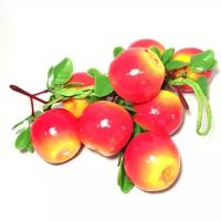 SunGrass / Искусственные фрукты для декора - яблоки ранетки красно-желтые, 8 шт на ветке / Муляж фруктов и овощей