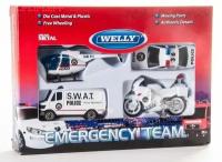 Игровой набор Welly "Служба спасения - полиция" 4 шт 98630-4А