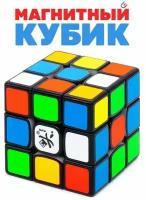 Скоростной магнитный Кубик Рубика DaYan 3x3х3 TengYun M / Головоломка для подарка / Черный пластик