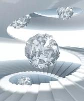 Моющиеся виниловые фотообои GrandPiK Кристалл и винтовая лестница 3D, 200х240 см