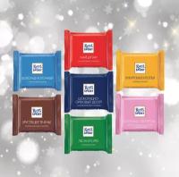 Шоколад порционный Ritter Sport 10 плиток по 16,7 г / Риттер Спорт набор мини шоколадки "Яркая коллекция", 7 вкусов, общий вес 167 г