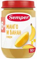 Semper - пюре манго и банан, 6 мес., 190 гр