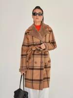 Пальто Fidan, размер 44, бежевый, коричневый