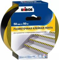 Лента клейкая разметочная Unibob 50 мм x 50 м, желто-черная