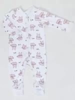 Комбинезон Дети в цвете, открытая стопа, размер 28-86, белый, розовый