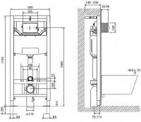 Система инсталляции для унитазов BelBagno BB001-120/BB005-PR-CHROME