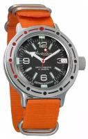 Мужские наручные часы Восток Амфибия 420640-orange, нейлон, оранжевый