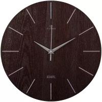 Часы настенные "Классика", d-30 см, корпус коричневый с серебром 10200776