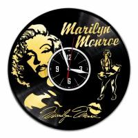 Мэрилин Монро - настенные часы из виниловой пластинки (с золотой подложкой)