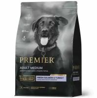 Корм Premier Dog 3кг Salmon&Turkey Adult Medium (свежее филе лосося с индейкой для собак средних пород)