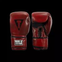 Боксерские перчатки TITLE Boxing Blood Red Leather Bag Gloves (14 унций)