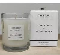 Свеча ароматическая StoneGlow "Гранат и пряное дерево", интерьерная, для декора, парфюм для дома, 1 шт