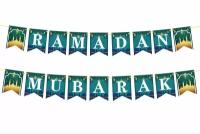 Гирлянда - растяжка - флажки "RAMADAN MUBARAK" / Благословенный Рамадан