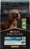 Сухой корм proplan для собак крупных пород с атлетическим телосложением с чувствительным пищеварением ягненок и рис adult dog optidigest large athletic sensitive digestion 3кг