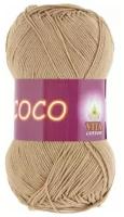 Пряжа хлопковая Vita Cotton Coco (Вита Коко) - 1 моток, 4312 теплый бежевый, 100% мерсеризованный хлопок 240м/50г