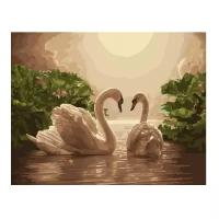 ВанГогВоМне Картина по номерам "Лебеди в закате" (ZX 22242)50x40см