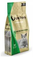 Наполнитель комкующийся минеральный Pure Paws Premium 5л c формулой сока алое вера