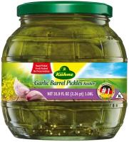 Огурцы KUHNE Garlic Barrel Pickles отборные с чесноком маринованные, 970г