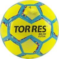 Мяч футзальный TORRES Futsal BM 200, размер 4, 32 панели, TPU, 4 подкладочных слоя, цвет желтый/зелёный