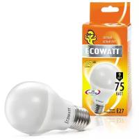 Лампа светодиодная Ecowatt 230V 2700K Warm White, E27, A60, 9 Вт, 2700 К