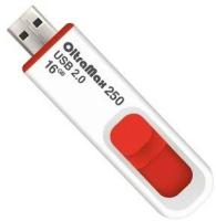 Флешка OltraMax 250, 16 Гб, USB2.0, чт до 15 Мб/с, зап до 8 Мб/с, красная