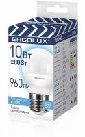 Ergolux LED-G45-10W-E27-4K (Эл. лампа светодиодная Шар 10Вт E27 4500K 220-240В промо), цена за 1 шт