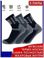 Термоноски мужские Аляска 41-47 размер набор 3 штуки Комплект зимних теплых шерстяных носков спортивные термоноски